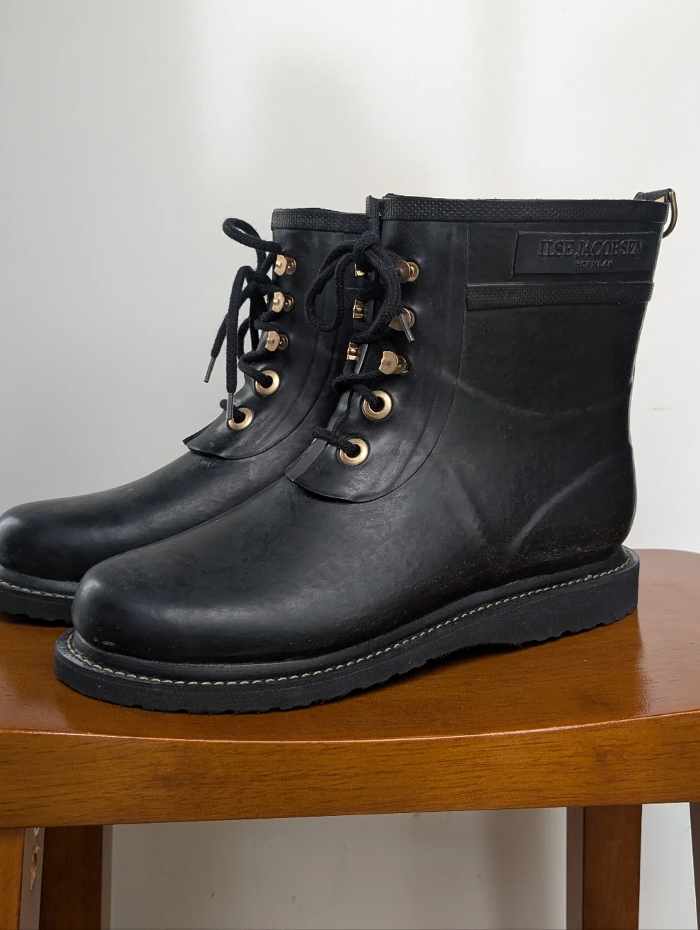 Ilse Jacobsen Hornbæk Rub 2 Lace-Up Rain Boots - Black - Size 41